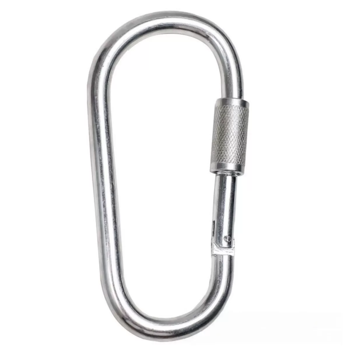 INF Säkerhetskarbinhake för friluftsutrustning - D-ring i aluminiumlegering för camping och vandring Vit