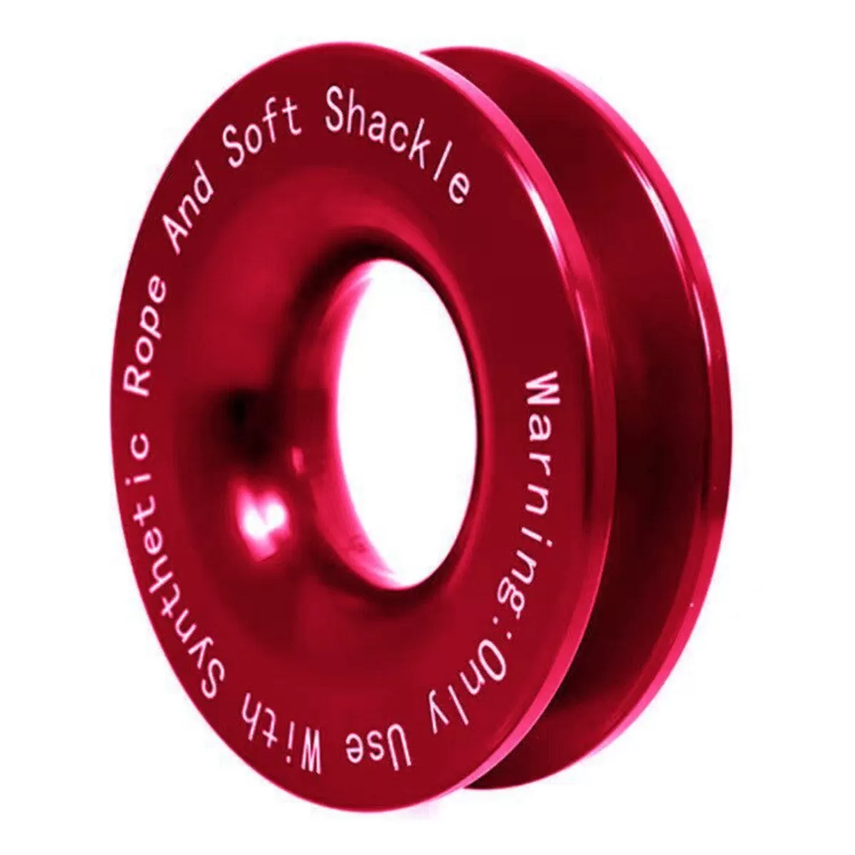 INF Aluminium vinschåtervinningsring - ultralätt, ultrastark soft shackle för säker flytande flexibel terrängbogsering Röd