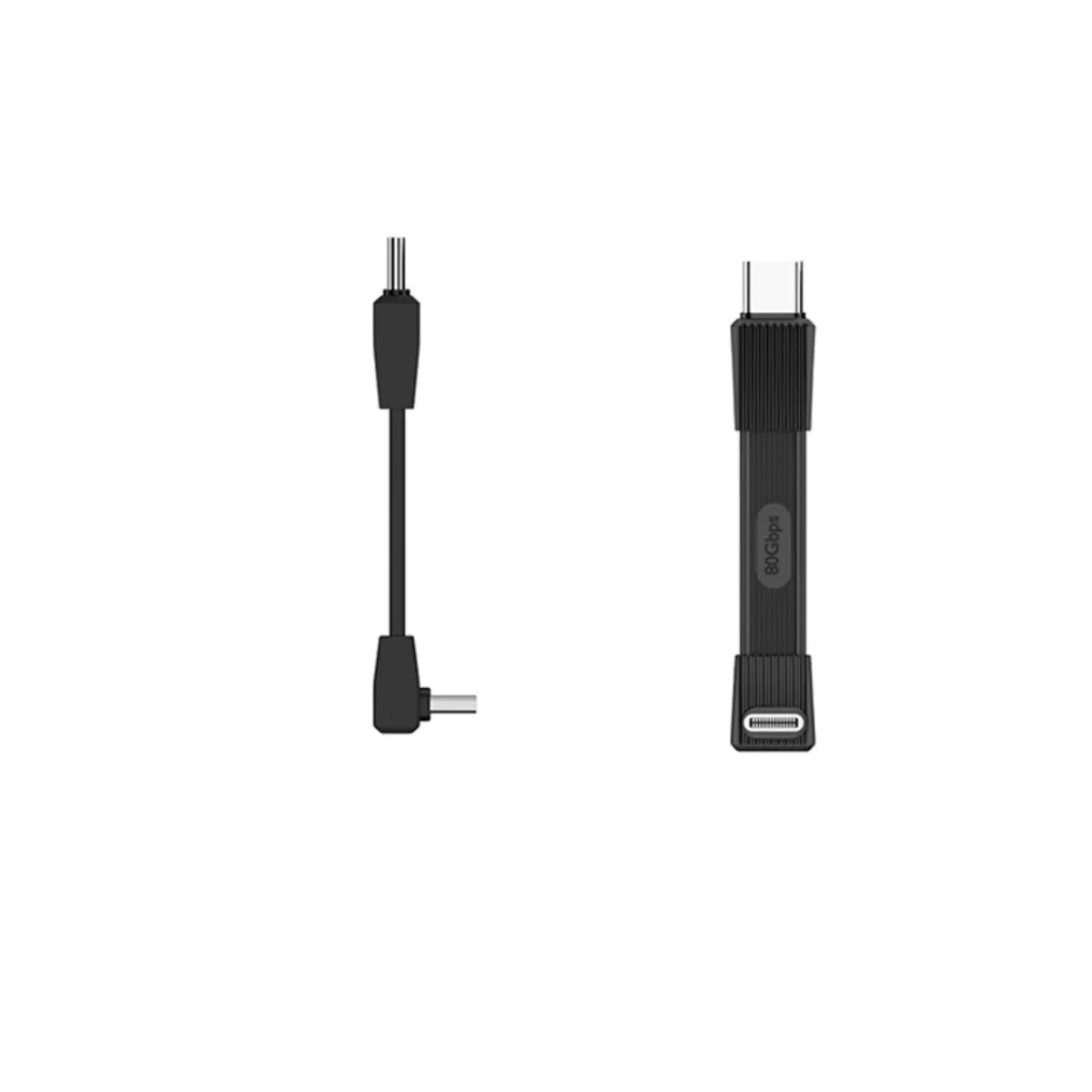 INF Ultrakort vinkelkontakt Fullfunktionell Type-C-kabel 240W 80Gbps 8K 60Hz Svart FPC TPE USB-C hane-till-hane 67 mm