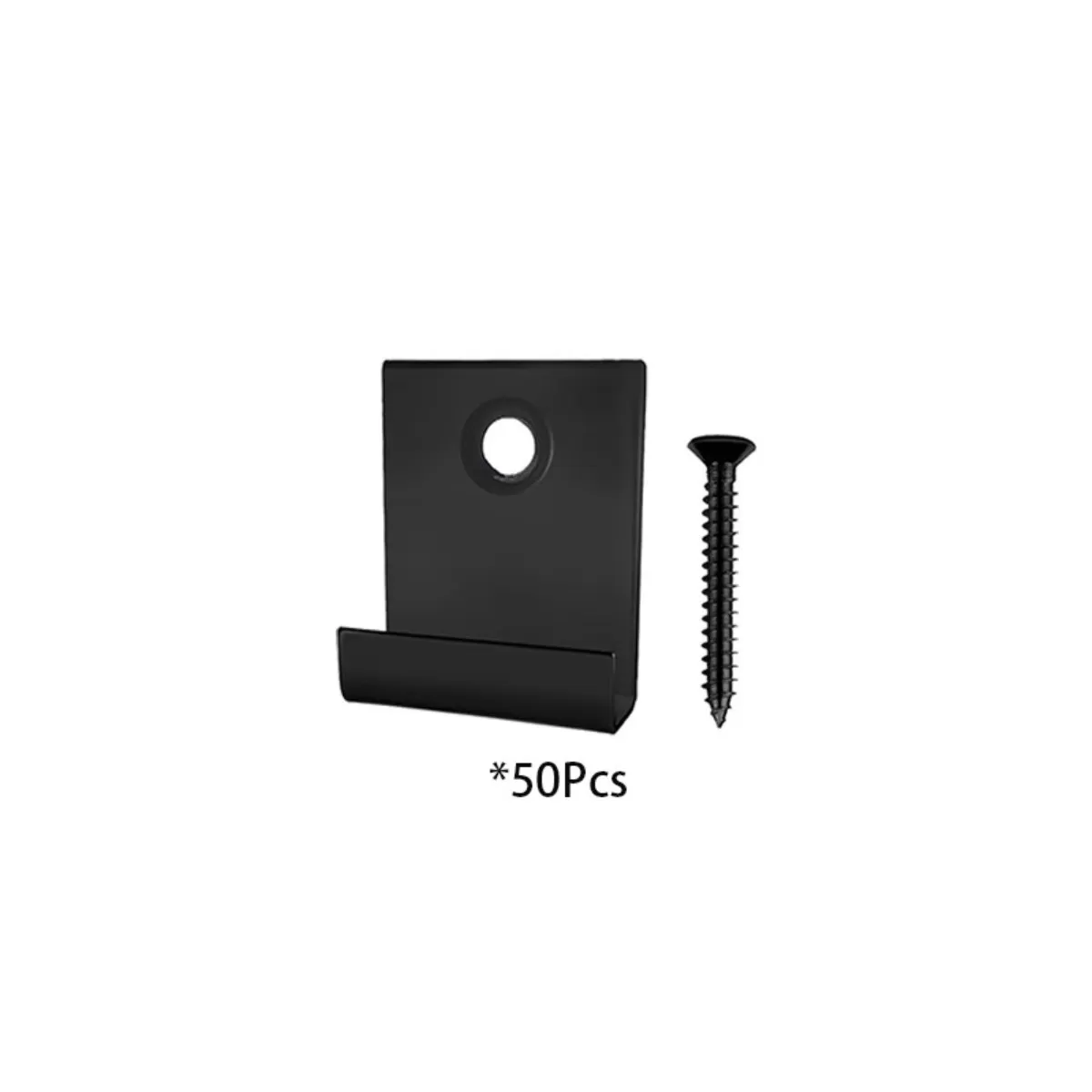 INF Composite Decking Clips 50-pack - Svarta rostfria dolda trallclips med självborrande startclips