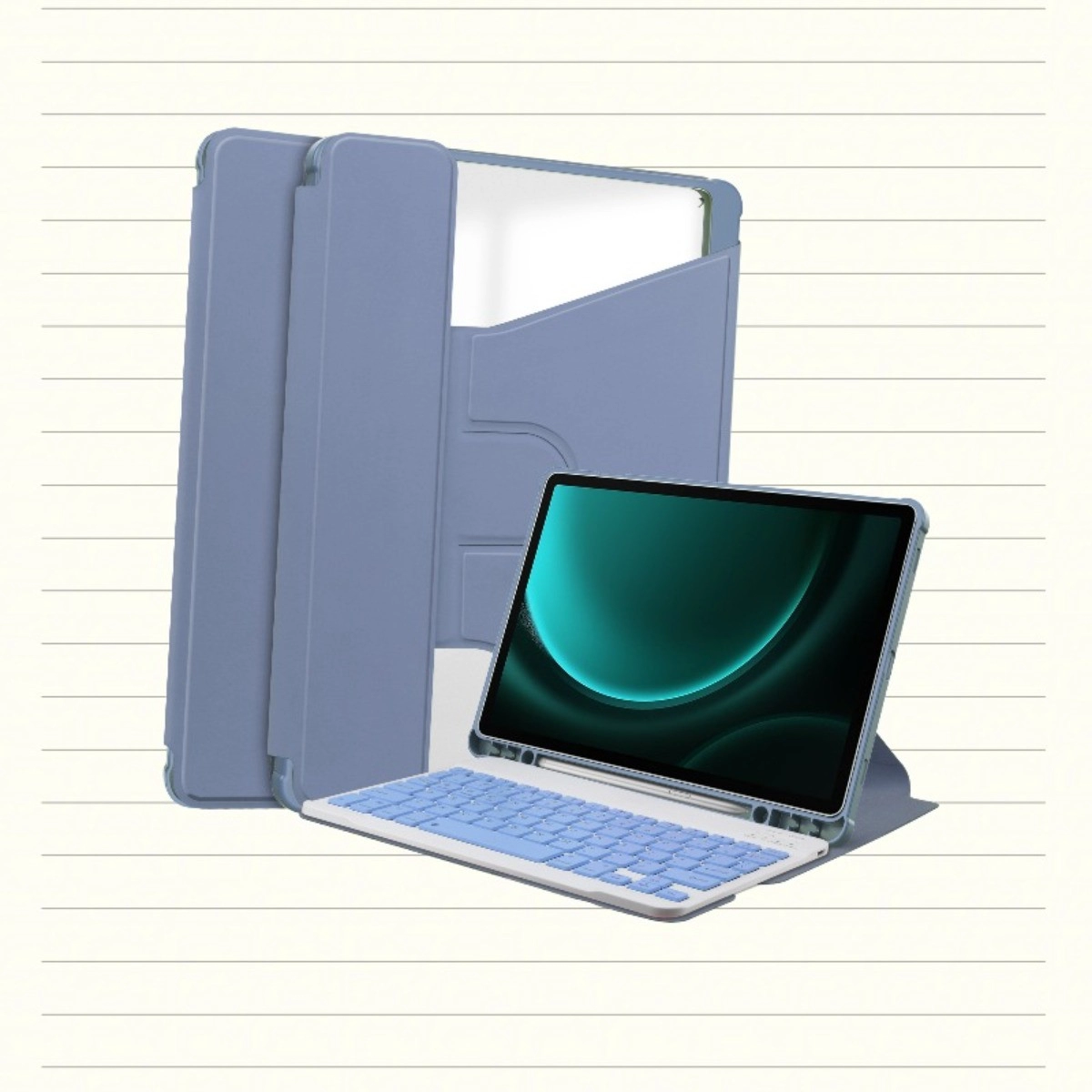 INF 360° Roterande Ställ Bluetooth Tangentbordsfodral Kompatibelt med Samsung Tab S6 Lite (P610/P615/P613/P619/P620/P625) -