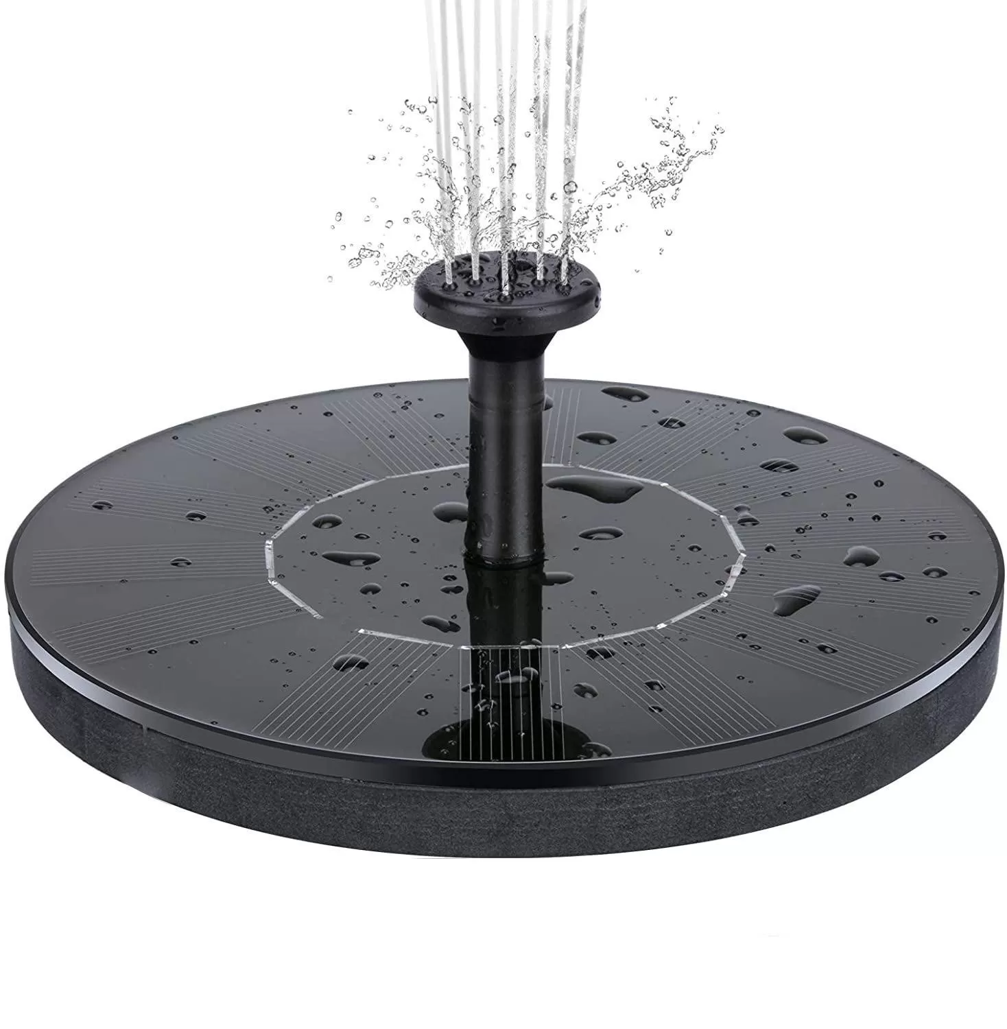 INF Vattenfontän solcellsdriven 16 cm Svart