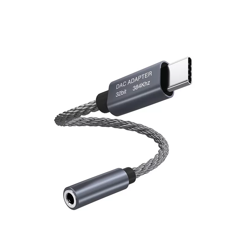 INF 32bit / 384kHz USB-C till 3,5 mm ljudadapterkabel DAC-adapter