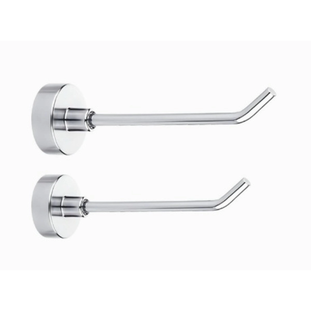 INF Högervinklade magnetkrokar 2-pack - N38 neodymmagnetkrokar i metall, 45° design, borrfri spårlös montering, 5kg kapacitet