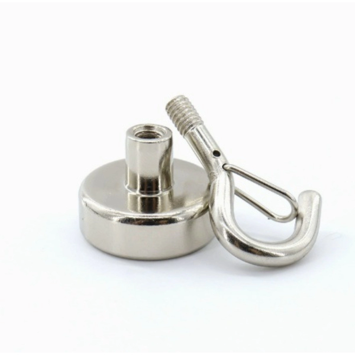 INF Snap-stil magnetkrok 4-pack - E-typ spänne, inbyggd N38 neodym-magnet, 14kg dragstyrka