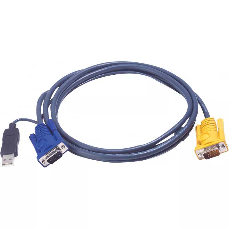 aten KVM cable, SPHD15 ma to HD15 ma & USB Type A ma, 3m