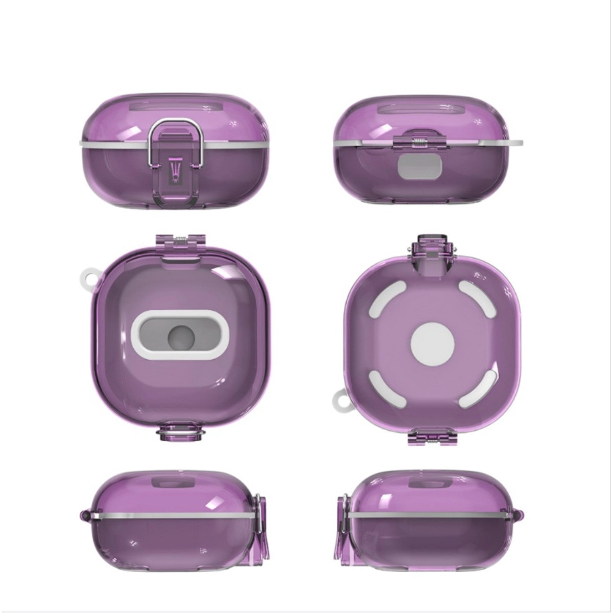 INF Polykarbonatfodral kompatibelt med Samsung Galaxy Buds Live/Pro/2 - Enstycksfodral, tvättbart och dammtätt Lila
