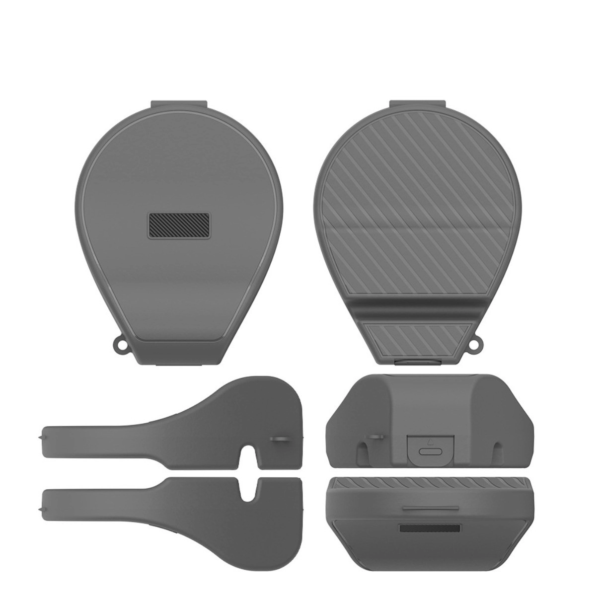 INF Hårt plastbärfodral kompatibelt med Shokz Run Pro 2/Standard/Mini/Swim Pro hörlurar - specialanpassat grått skyddsfodral