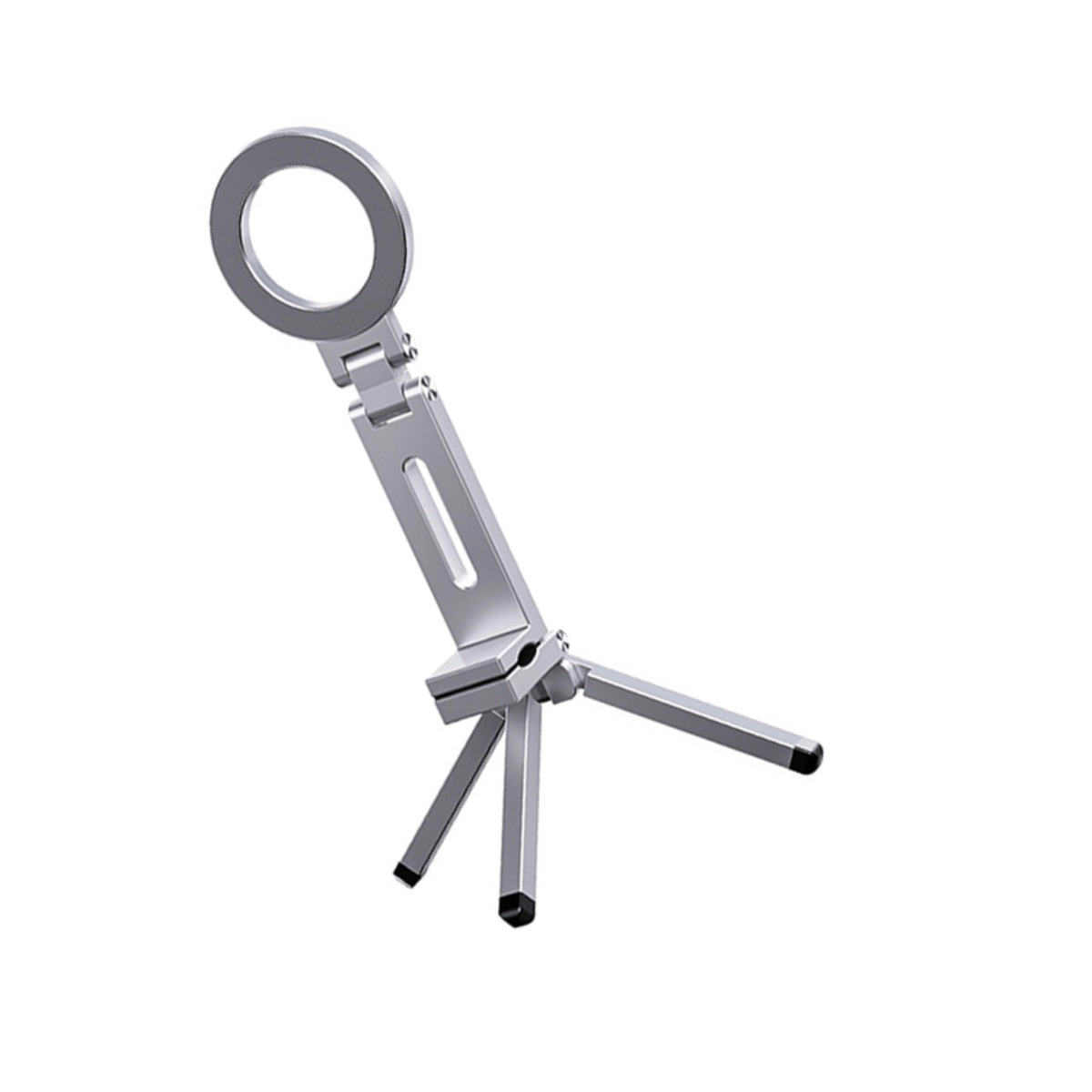 INF Magnetiskt resestativ för mobil - Stark N52-magnet, 360° roterbar, hopfällbar aluminiumlegering med 1/4 skruvbas, Silver