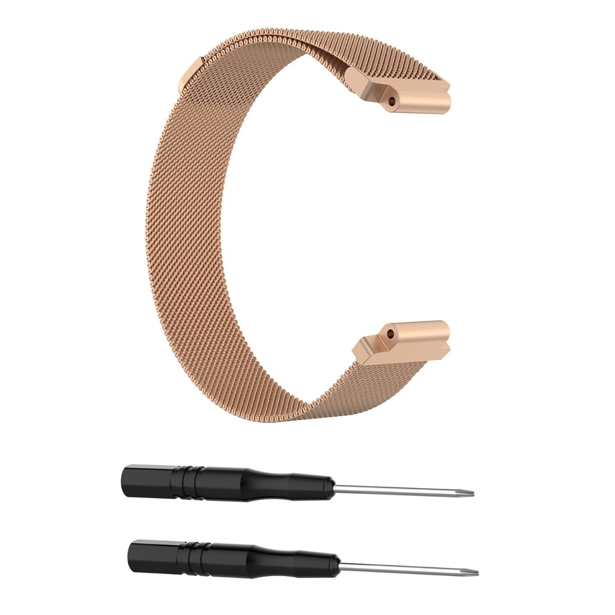 INF Milanese-armband kompatibelt med Garmin - 316L rostfritt stål, Milanese-loop, snabbutlösande spänne, andningsvänlig elegant Rose guld