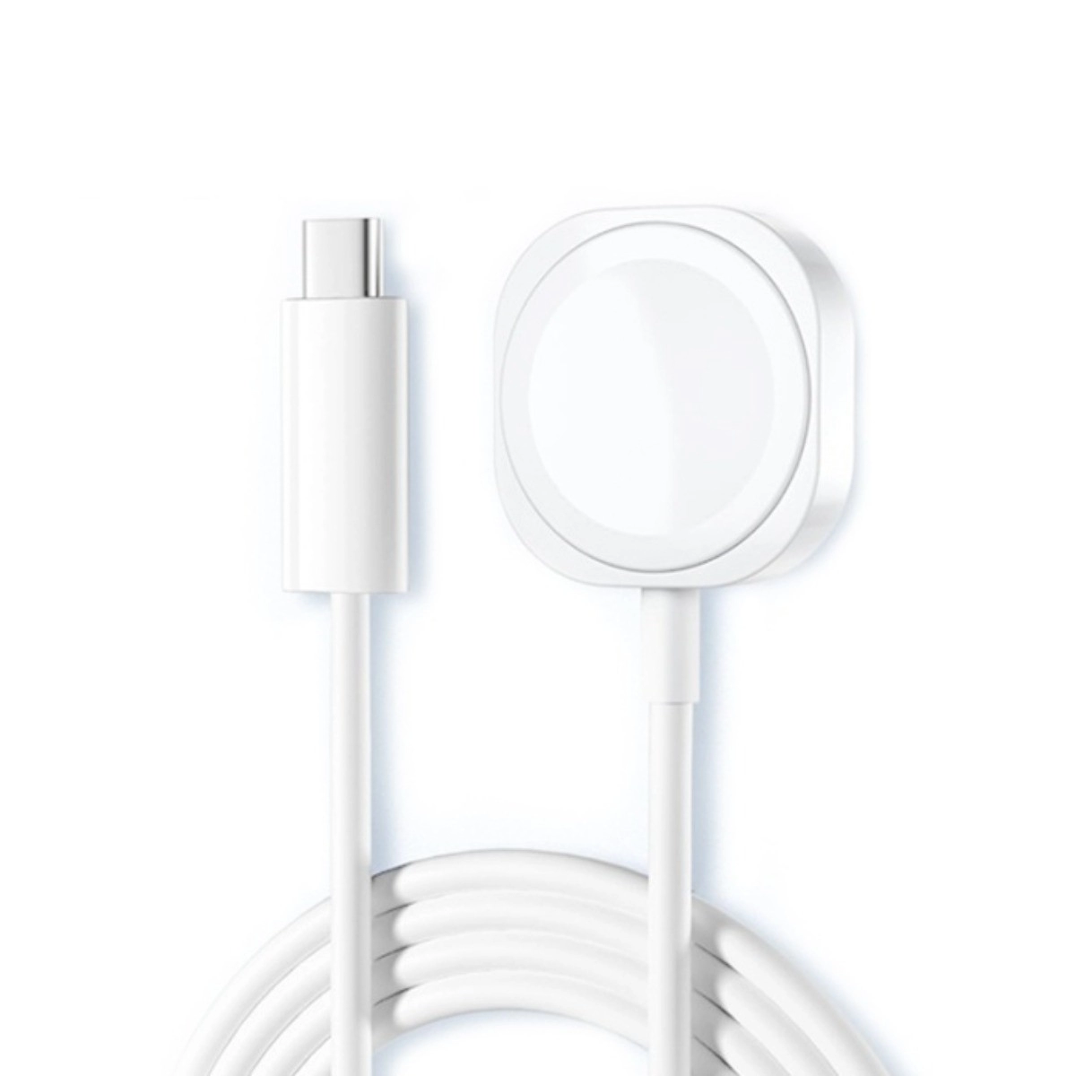 INF Fyrkantig Type-C-laddare kompatibel med Apple Watch | 2.5W magnetisk snabbladdare, 100cm, PC+ABS