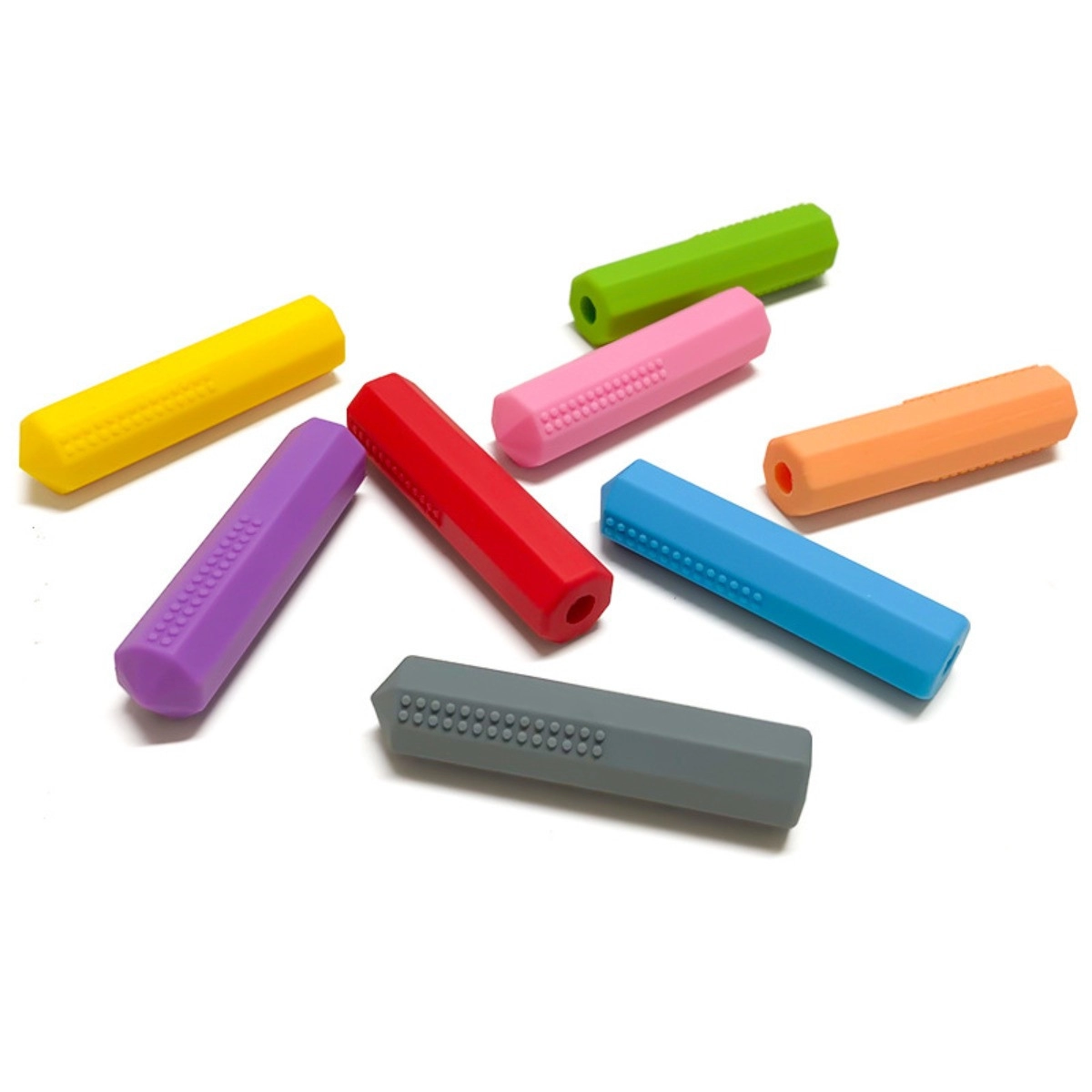 INF Silikon multifunktionella stresslindrande pennhattar med tuggbar nappdesign, viktade, set om 8, passar flera penntyper