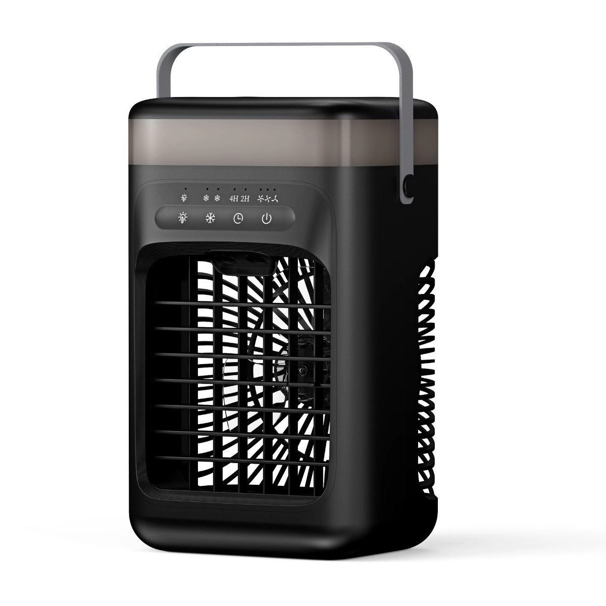 INF Portabel luftkylare med EU-plugg - 1000ml vattenbehållare, USB-C, 2H/4H timer, touchkontroll & 7-färgers LED, Svart