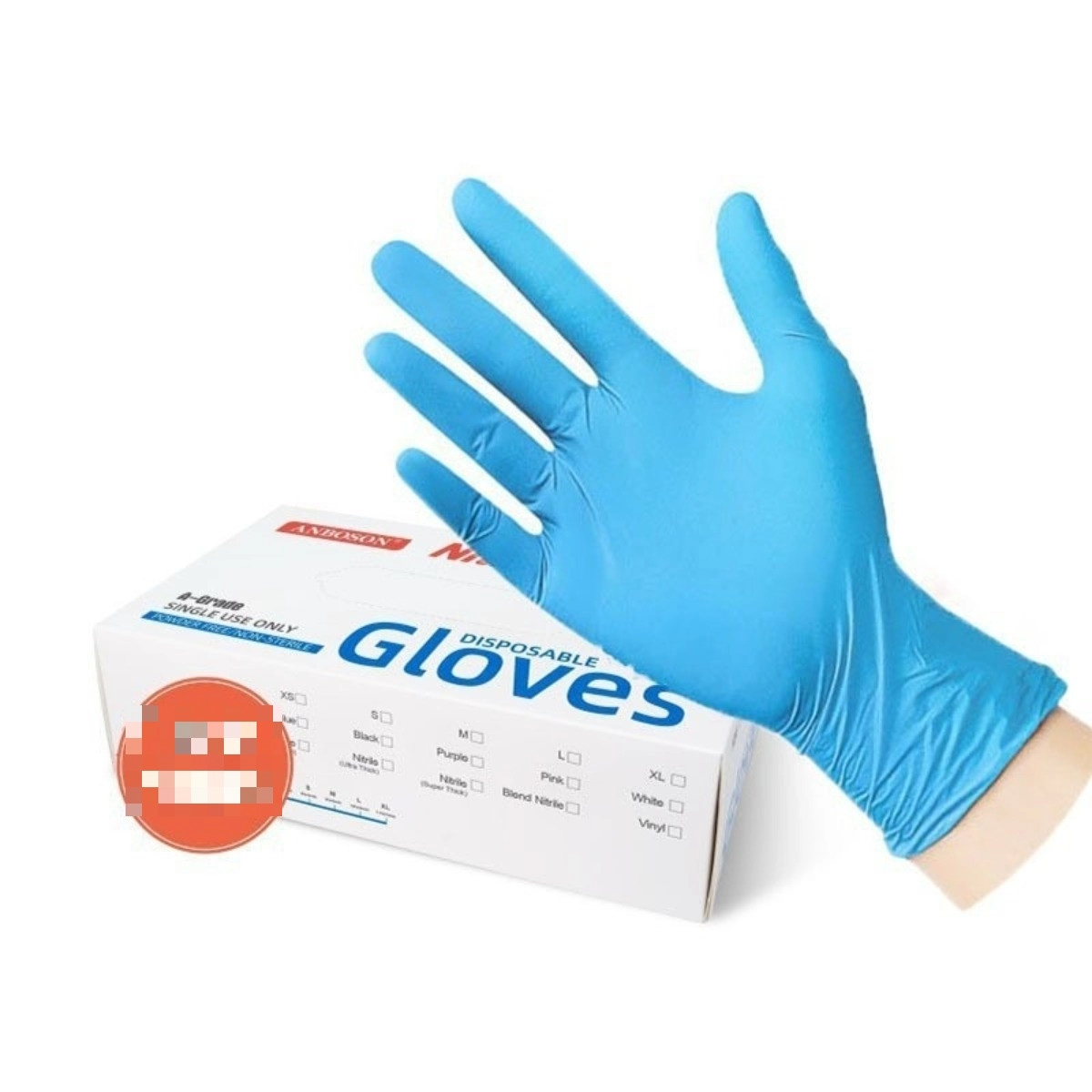 INF Engångsnitrilhandskar 100-pack - pudervfria, punkteringsresistenta, blå, M & XL M