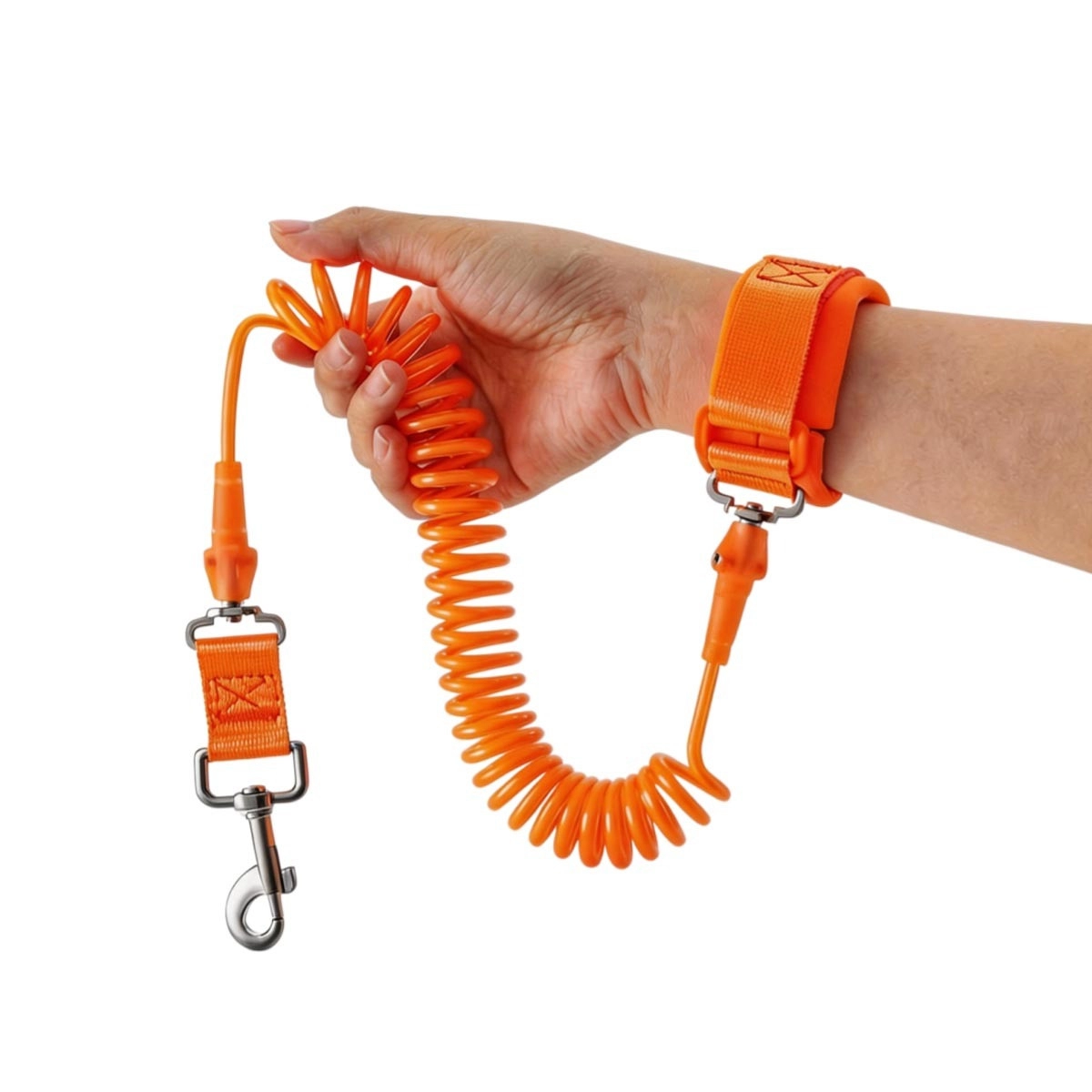 INF Reflekterande handledskoppel 1.5m - Vadderat handsfree-koppel med 360° roterande ring Orange