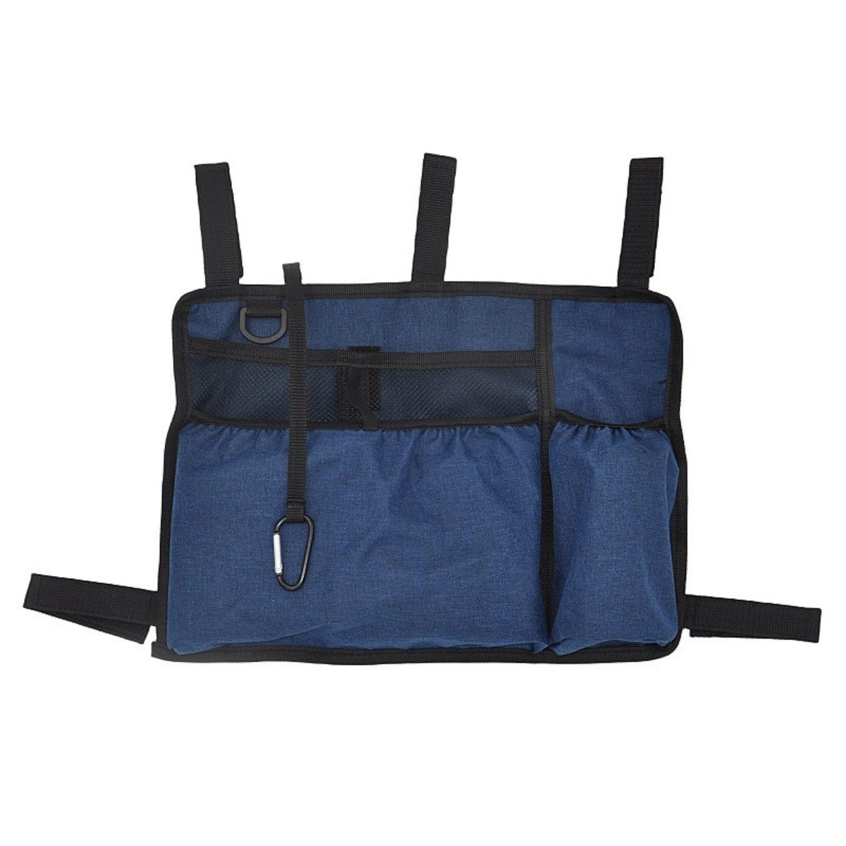 INF Utomhus förvaringsväska för rullstol och rollator - Handsfree multifunktionell polyester rollatorpåse, hopfällbar armstöds- Blå