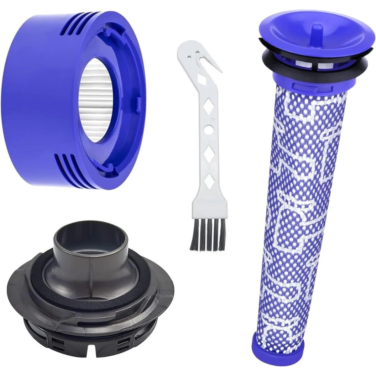 INF Bakre motortäcke och filterkit kompatibelt med Dyson V7 och V8 - ABS 4-delars ersättningsset