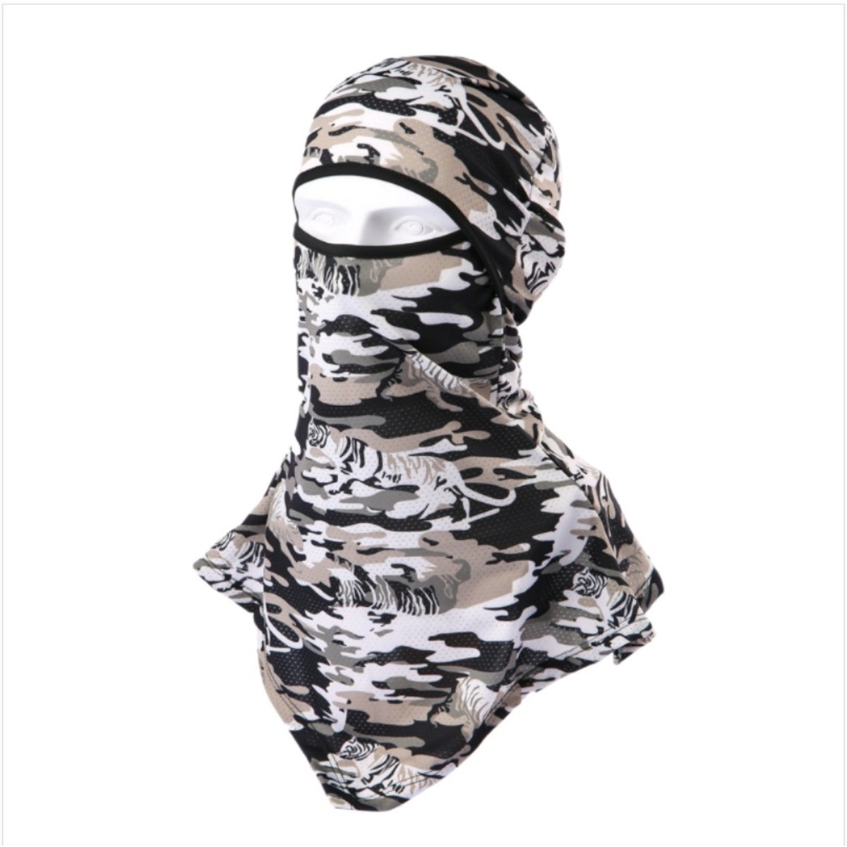 INF Sommarcykling Balaclava Camouflage - Tigerstripe ice-silk vindskyddande halsvärmare för utomhussport