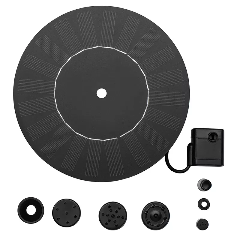 INF Soldriven Vattenfontän med Utbytbara Munstycken - 18 cm