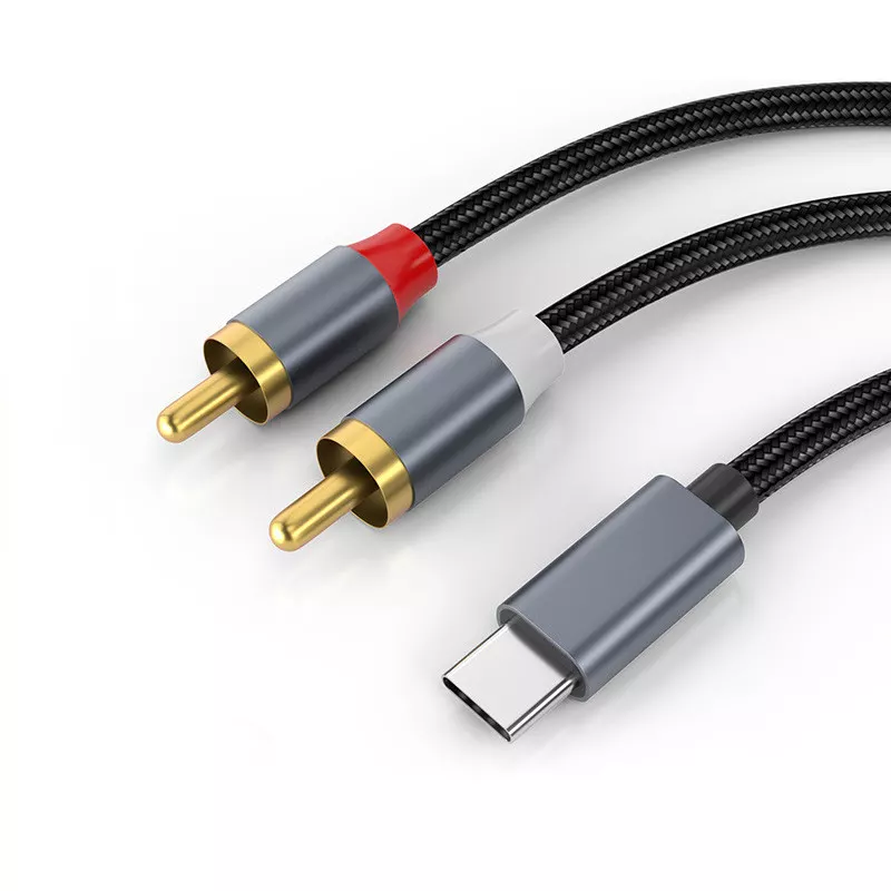 INF USB-C till 2x RCA stereo ljudkabel