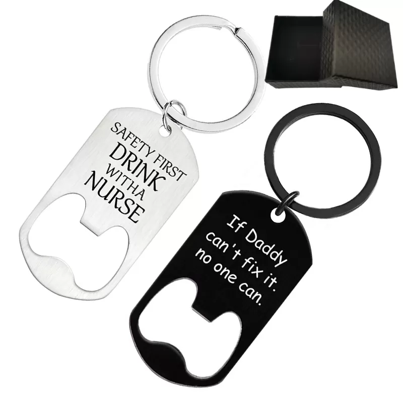 INF Nyckelring / flasköppnare till fars dag present 2-pack