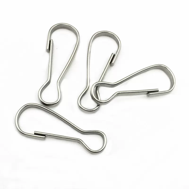 INF Små Karbinhakar i Rostfritt Stål, 100-pack