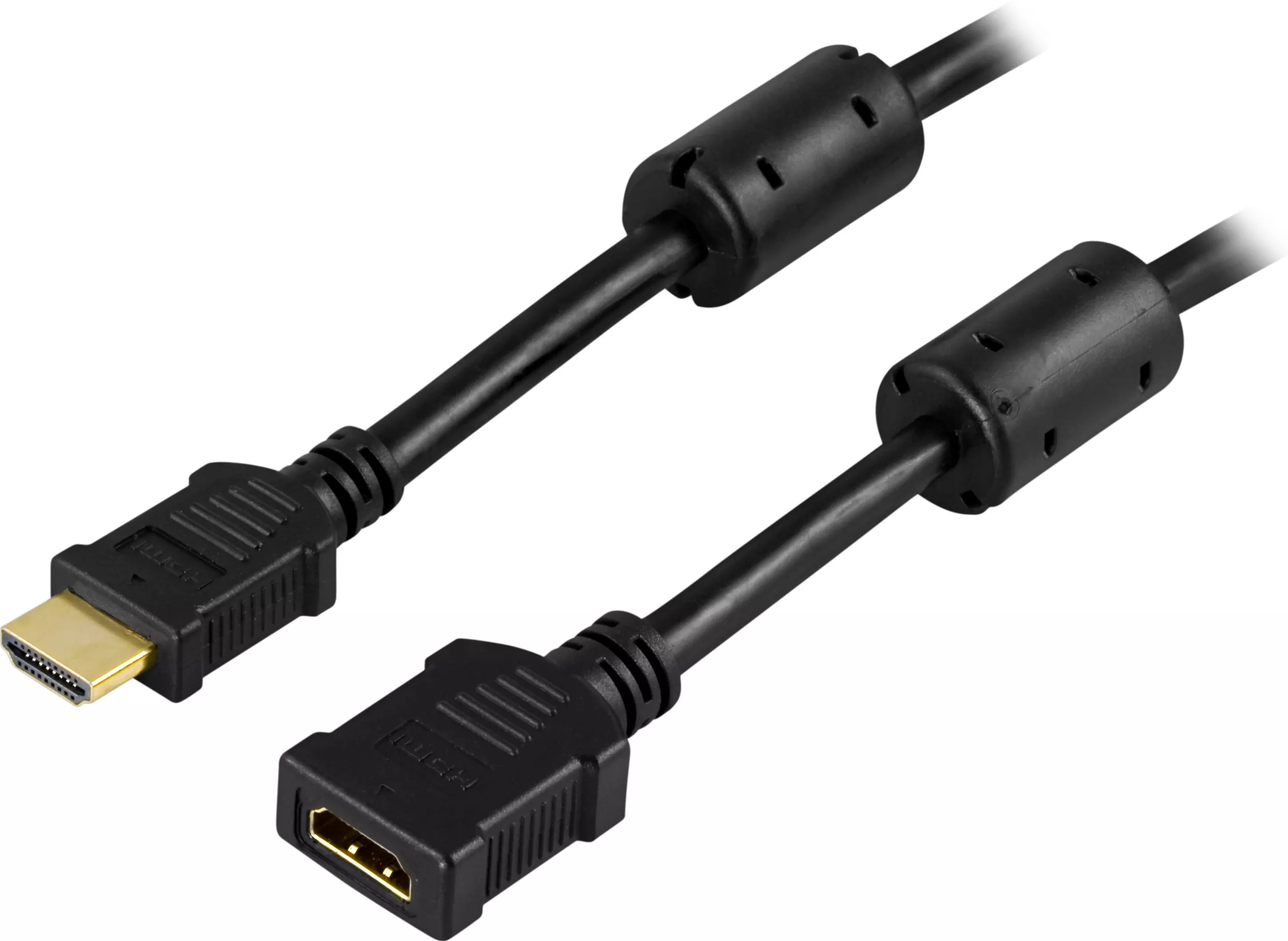 deltaco HDMI extension cable, 19-pin male, female, 3m, black