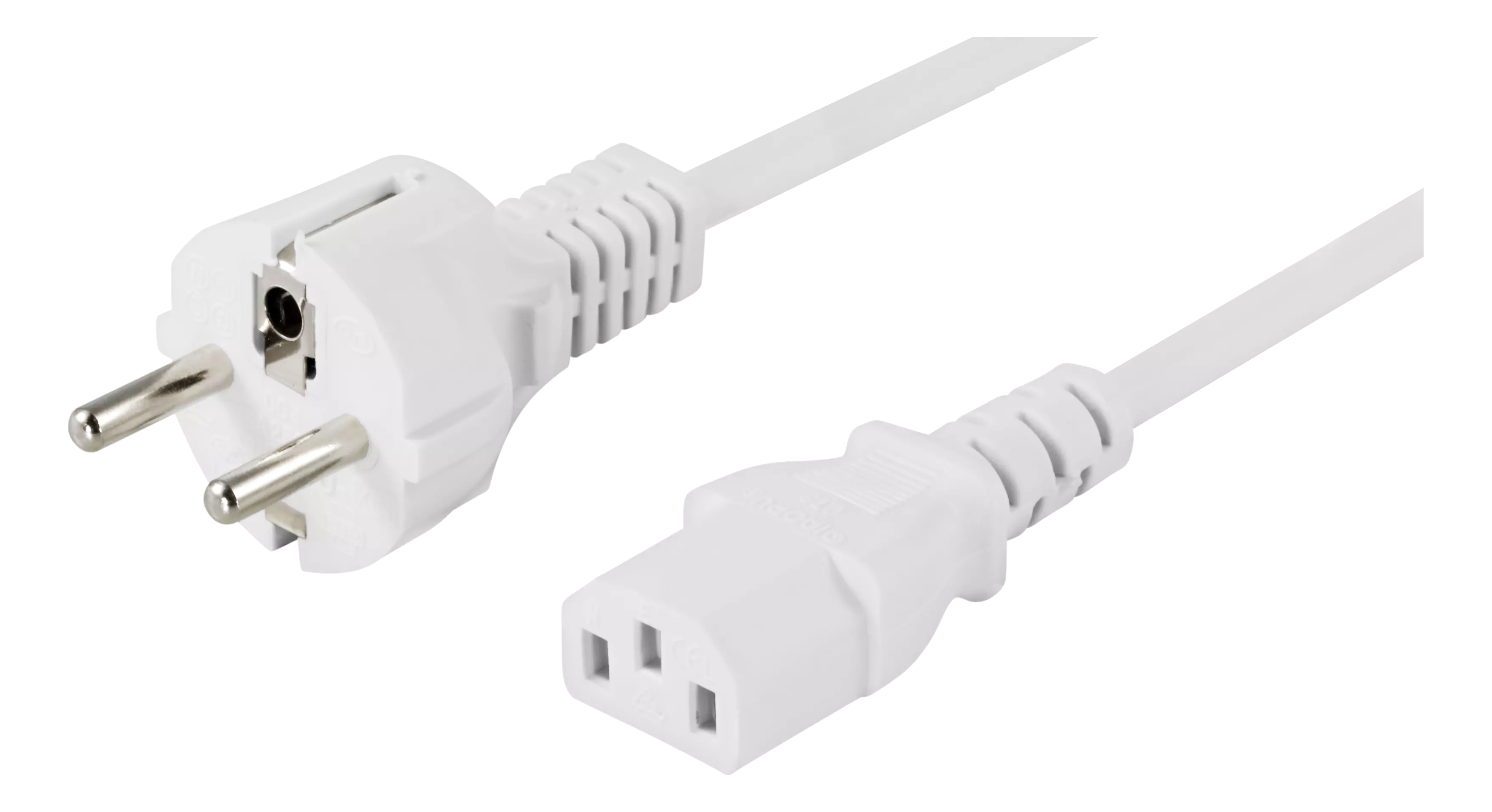 deltaco Earthed extension cable CEE 7/7 to IEC 60320 C13, 10m, white