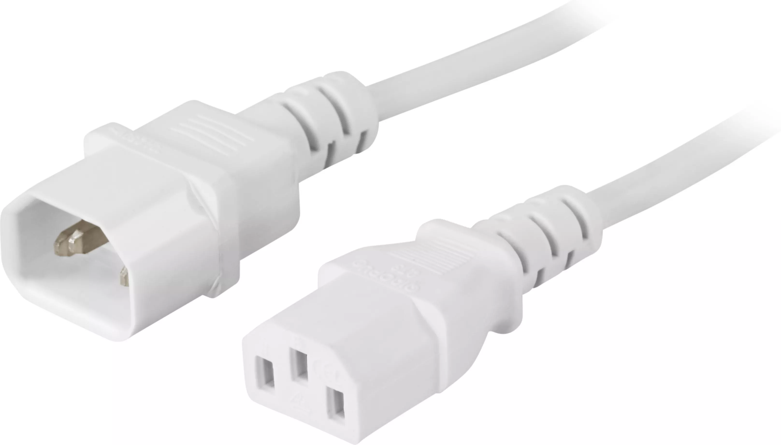 deltaco Extension cable PC/monitor straigth IEC-C13 IEC C14 0.5m