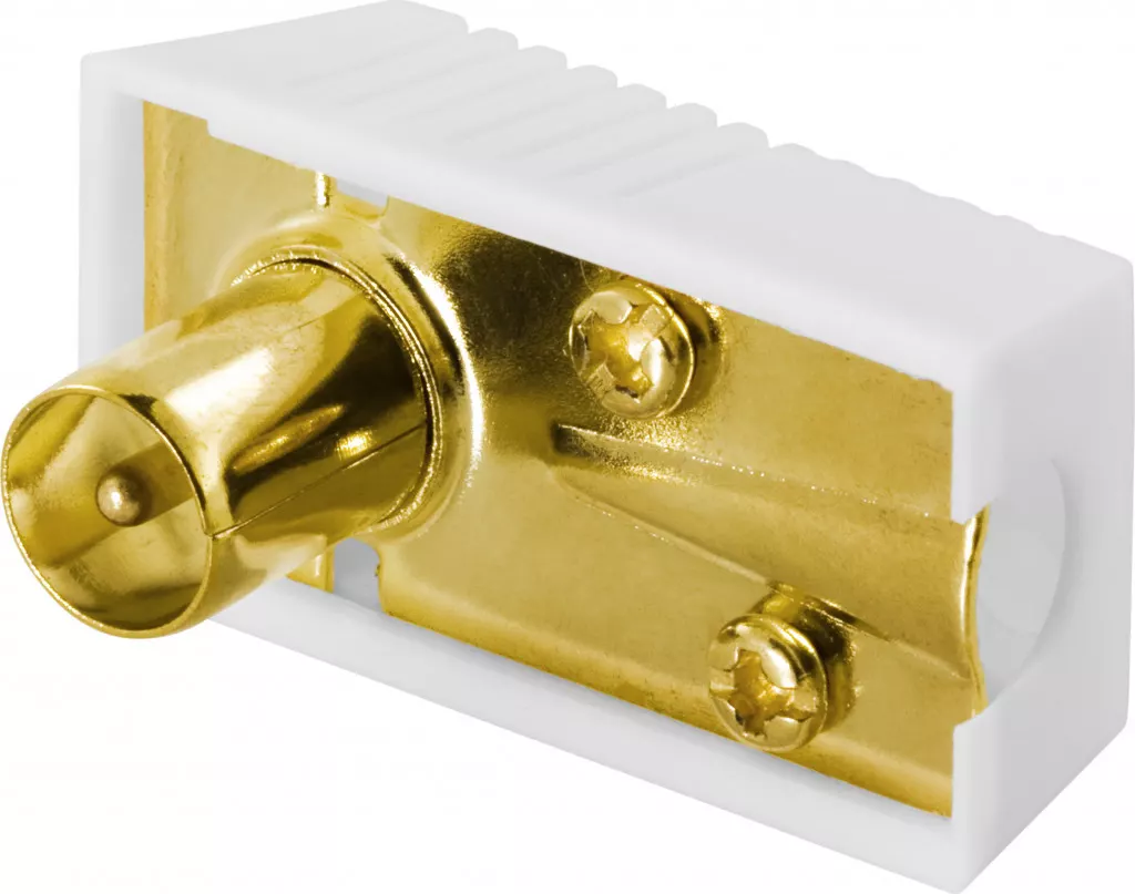 deltaco Antenna connector 9.5mm male, angled, gold plated connectors