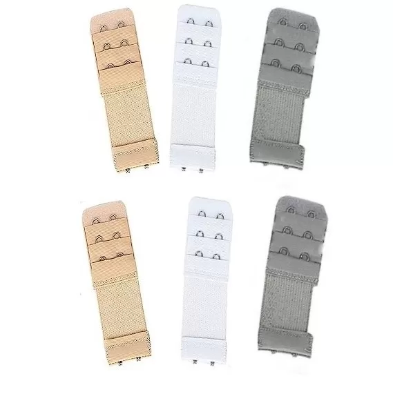 INF Bekväm Elastisk BH-Förlängare - 3 Rader 2 Krokar 6-pack