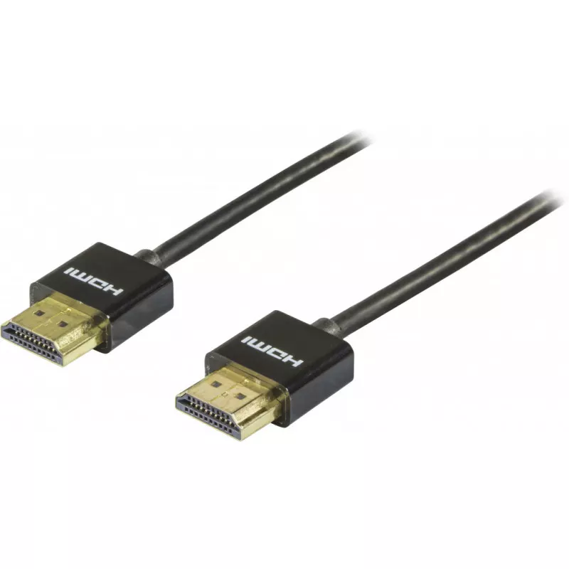 deltaco Thin HDMI cable, HDMI High Speed with Ethernet, 1m, black