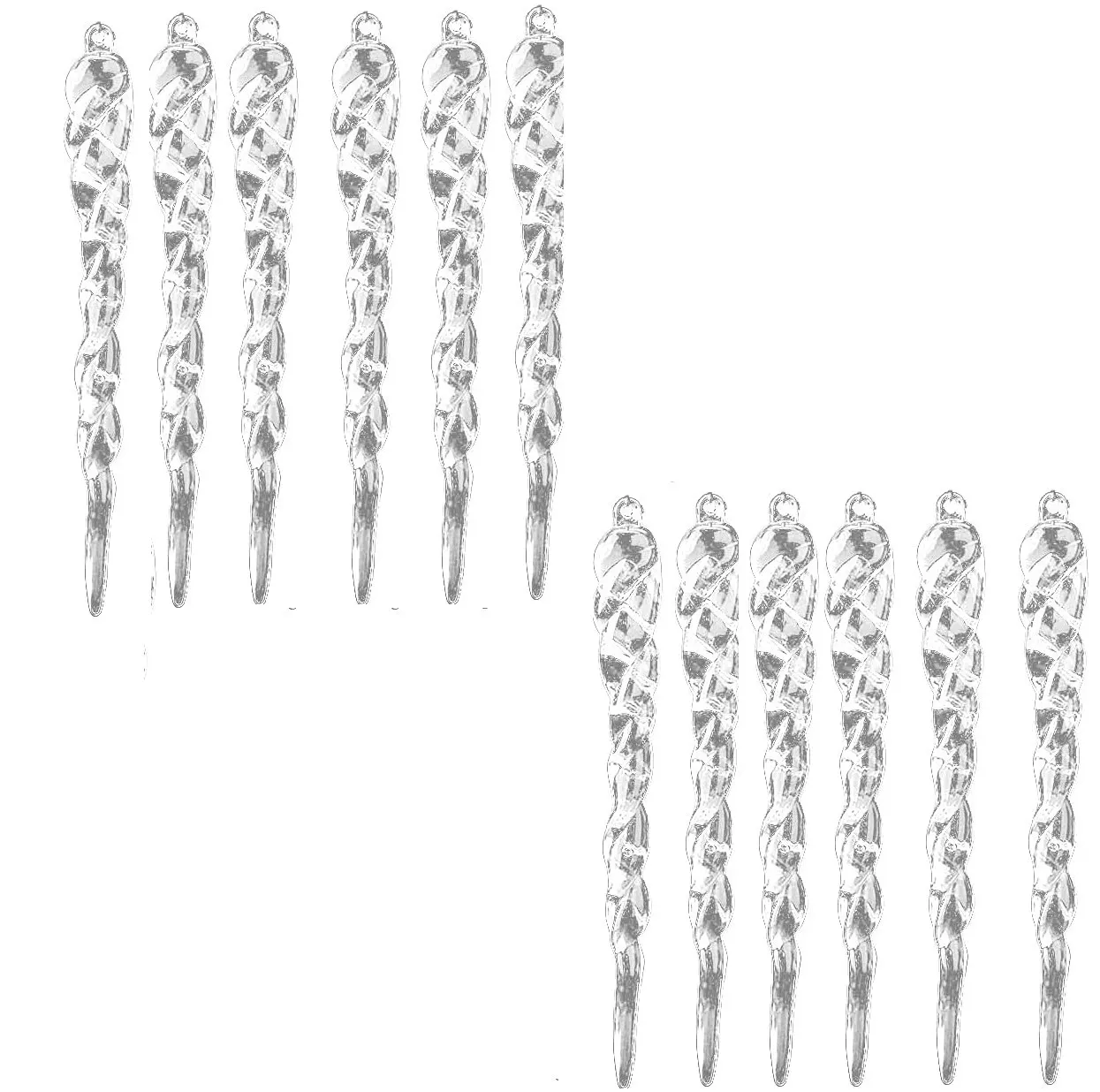 INF Julgranshänge Istapp plast transparent 12-pack