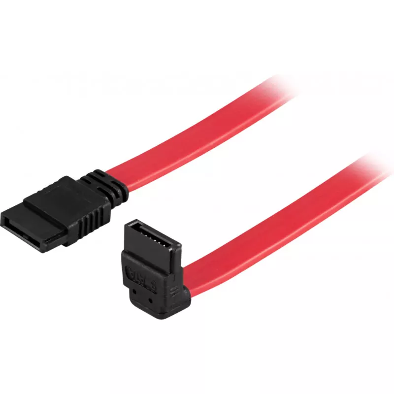 deltaco SATA/SAS cable, angled (down)-straight, 0.5m