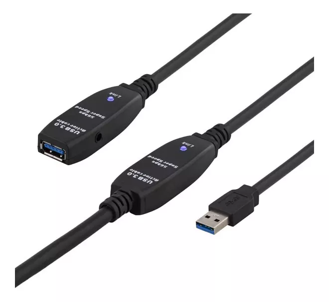 deltaco USB 3 extens cable active TypeA ma TypeA fe 10m black