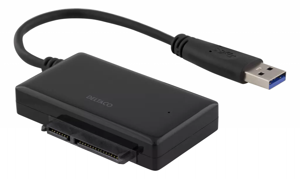 deltaco USB 5 Gbit/s till SATA 6 Gb/s adapter, för 2,5" HDD, svart