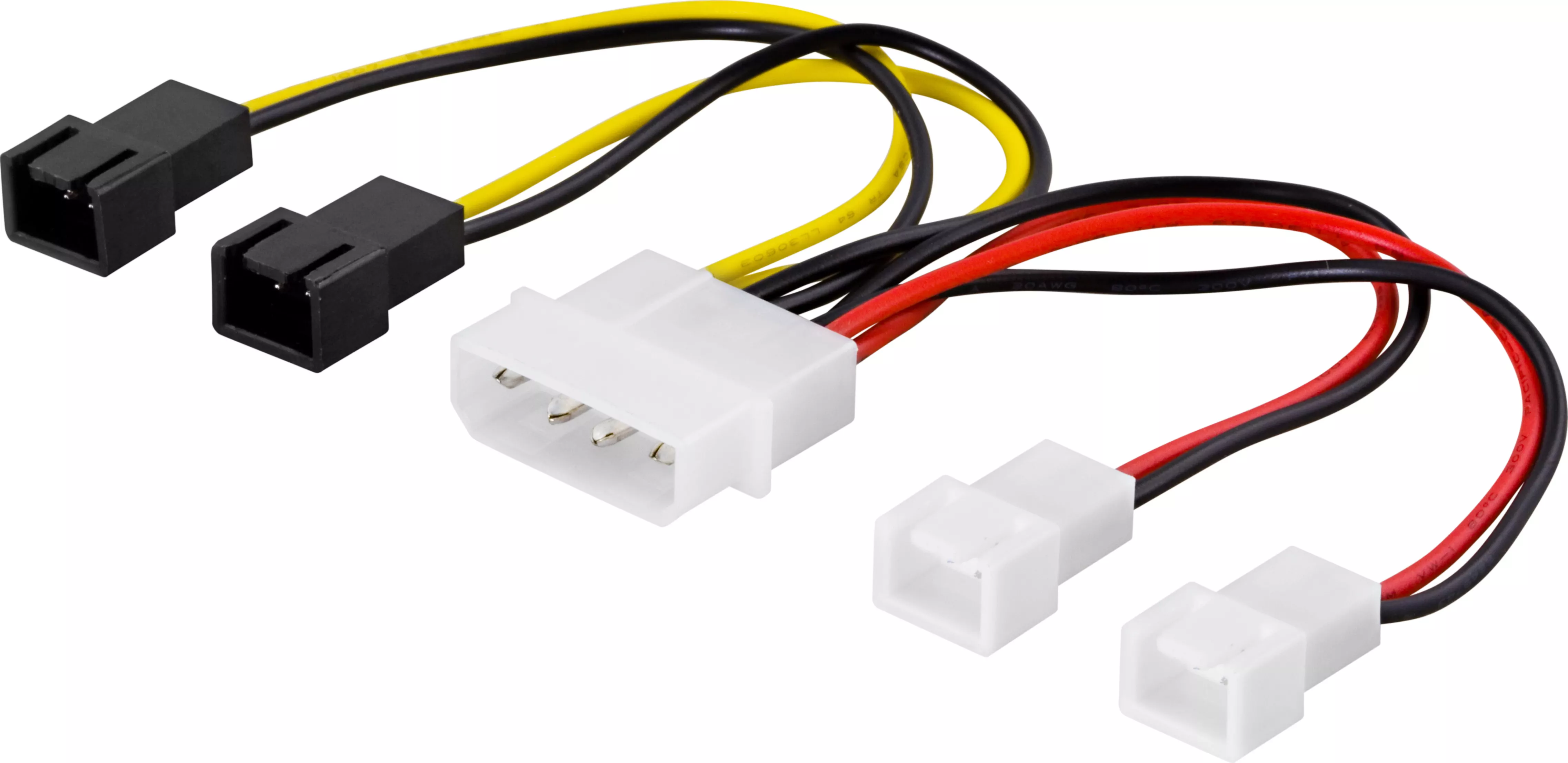 deltaco Adapter cable for fans, 4-pin to 4x3-pin