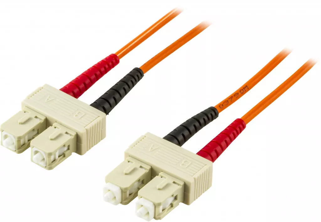 deltaco OM1 Fiber cable, SC - SC, duplex, UPC, 62,5/125, 2m, orange