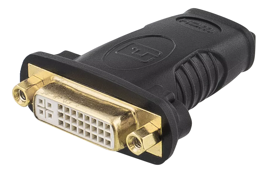 deltaco HDMI-adapter, 1080p 60Hz, HDMI 19-pin female to DVI-D femal