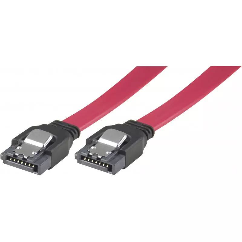 deltaco SATA/SAS cable, lock-clip, straight-straight, 0.5m