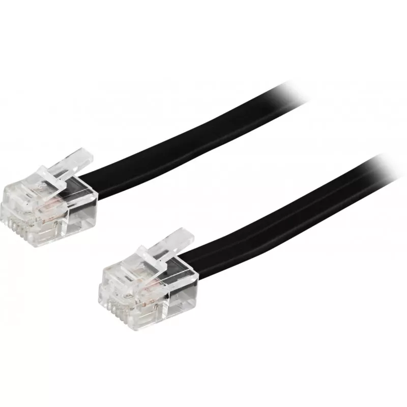 deltaco Modular cable RJ12/6C 3m, black