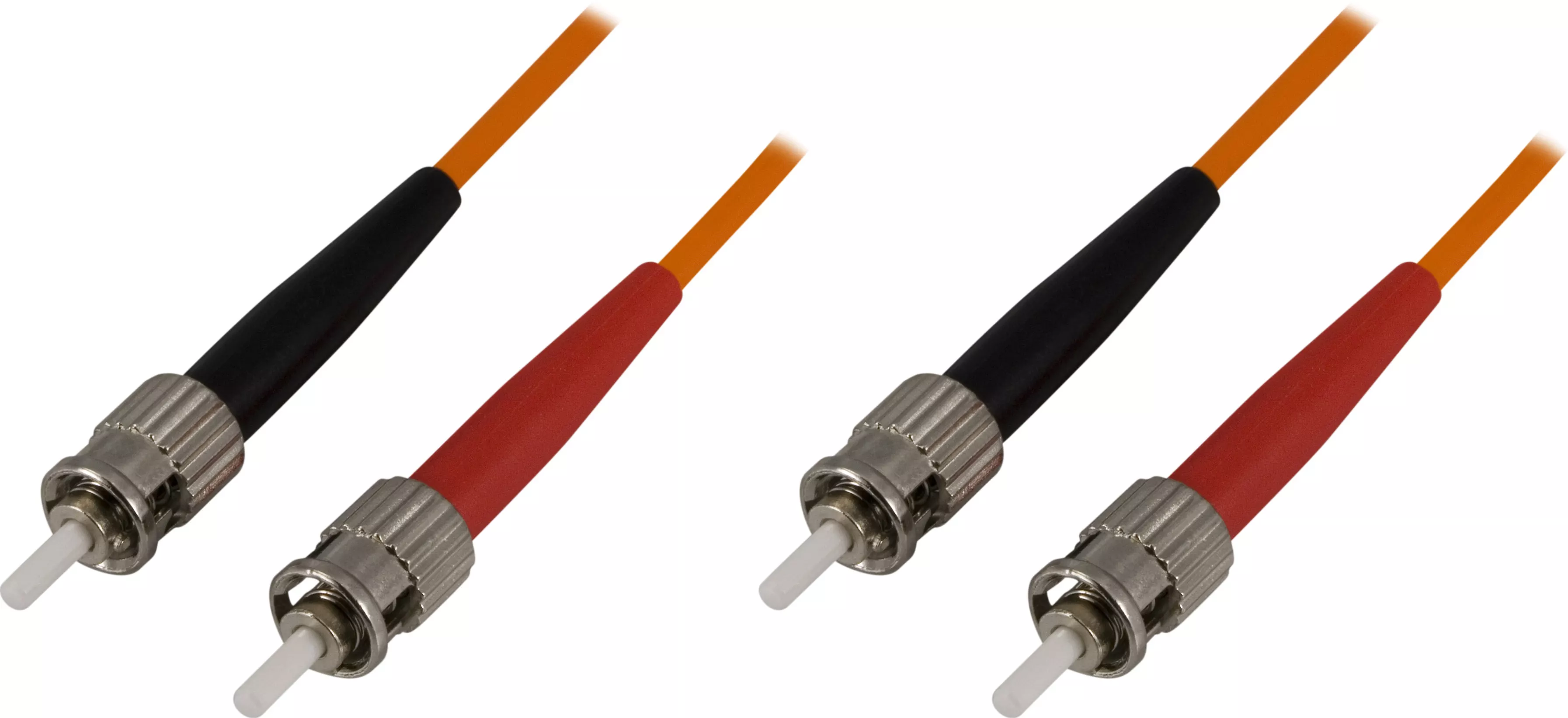deltaco OM1 Fiber cable, ST - ST, duplex, UPC, 62,5/125, 1,5m, or.