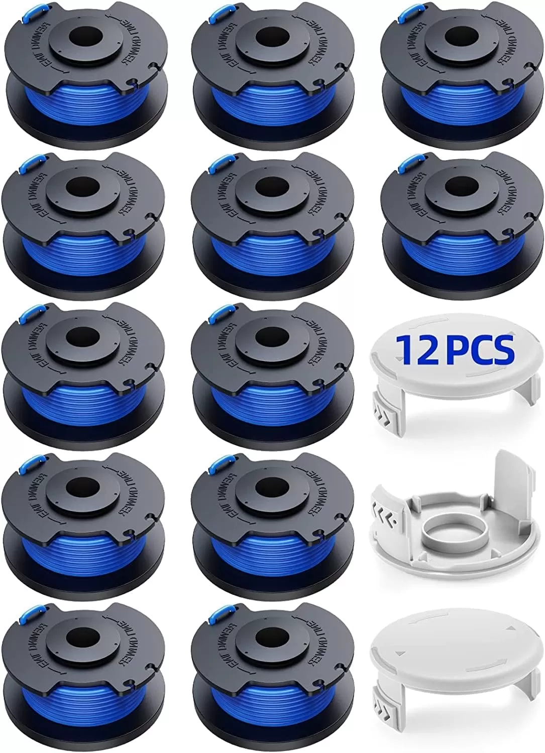 INF 12-pack trådspolar med 3 kåpor för Ryobi grästrimmer