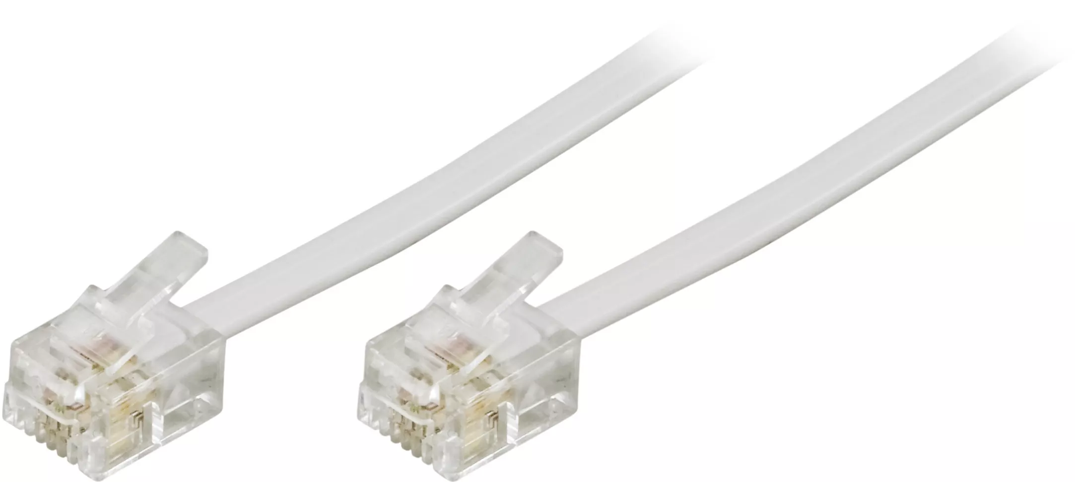 deltaco Modular cable, 6P4C(RJ11) to 6P4C(RJ11), 5m, white