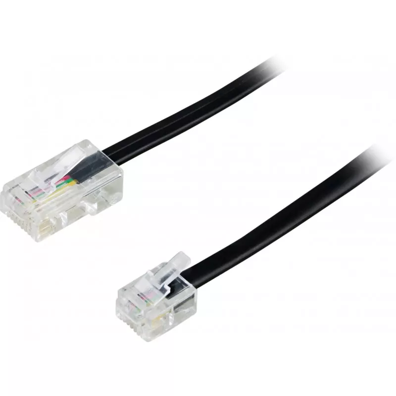deltaco Modular cable, 8P4C to 6P4C(RJ11), 5 m, black