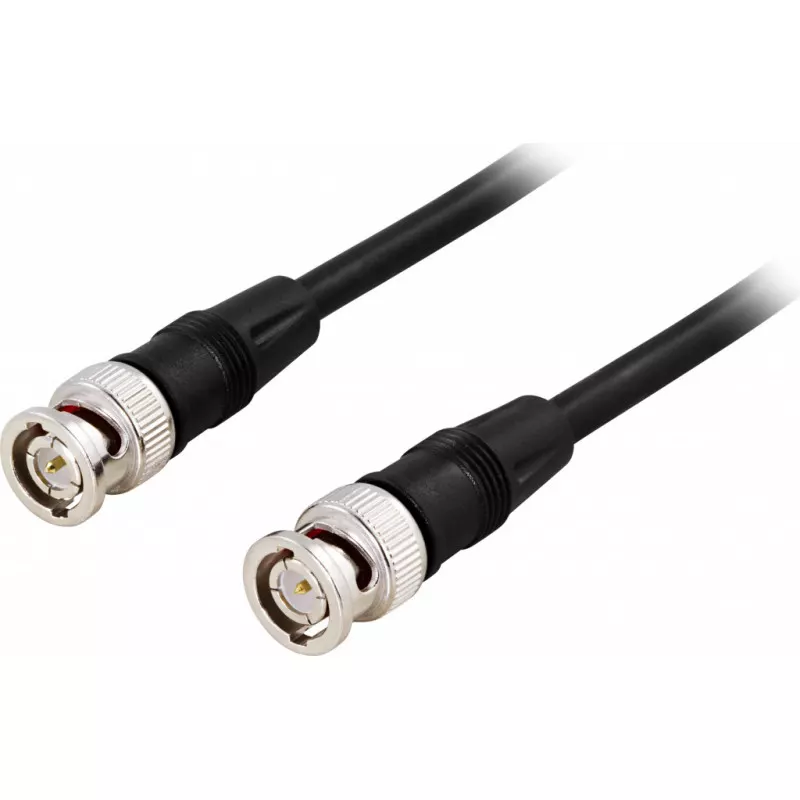 deltaco Coaxial patch cable, RG59, BNC ma-ma, 75 Ohm, 2m, black